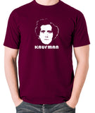 Andy Kaufman T Shirt burgundy