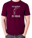 Blazing Saddles - The Sheriff Is Near - Men's T Shirt - burgundy