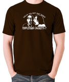 Bottom Have You Got Anymore Exploding Carrots? T Shirt chocolate