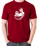 Derek And Clive - Peter Cook and Dudley Moore - Can We Have a Sensible Discussion? - Men's T Shirt - brick red
