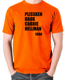 Escape From New York - Plissken, Hauk, Cabbie, Hellman 1988 - Men's T Shirt - orange