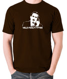 Fawlty Towers - Basil, Hello Fawlty Titties - Men's T Shirt - chocolate