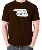 Fawlty Towers - Farty Towels Sign - Men's T Shirt - chocolate