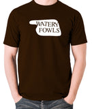 Fawlty Towers - Watery Fowls Sign - Men's T Shirt - chocolate