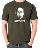 Karl Pilkington, Idiot Abroad, Ricky Gervais Show - Alright - Men's T Shirt - olive