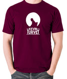 Kevin Turvey Investigates Silhouette - Rik Mayall - A Kick Up The Eighties - Men's T Shirt - burgundy