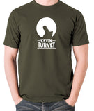 Kevin Turvey Investigates Silhouette - Rik Mayall - A Kick Up The Eighties - Men's T Shirt - olive