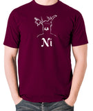 Monty Python and the Holy Grail - The Knights Who Say Ni - Men's T Shirt - burgundy