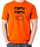 Mork And Mindy, Robin Williams - Nanu Nanu - Men's T Shirt - orange