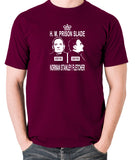 Porridge - Norman Stanley Fletcher HM Prison Slade Mug Shot - Mens T Shirt - burgundy