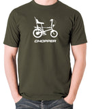 Raleigh Chopper - 1970's Classic Bicycle - Men's T Shirt - olive
