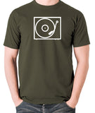 Record Player - Turntable - 1970's Classic - Men's T Shirt - olive