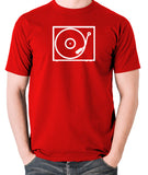 Record Player - Turntable - 1970's Classic - Men's T Shirt - red