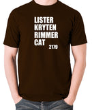 Red Dwarf - Lister Kryten Rimmer Cat 2179 - Men's T Shirt - chocolate