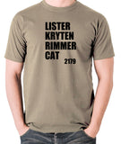 Red Dwarf - Lister Kryten Rimmer Cat 2179 - Men's T Shirt - khaki