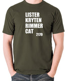 Red Dwarf - Lister Kryten Rimmer Cat 2179 - Men's T Shirt - olive