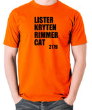 Red Dwarf - Lister Kryten Rimmer Cat 2179 - Men's T Shirt - orange