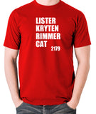 Red Dwarf - Lister Kryten Rimmer Cat 2179 - Men's T Shirt - red