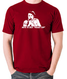 The Mighty Boosh - Bob Fossil Note To Self, Pocket Cup - Men's T Shirt - brick red