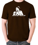The Mighty Boosh - Bob Fossil Note To Self, Pocket Cup - Men's T Shirt - chocolate