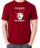 The Pink Panther - Inspector Clouseau, Do You Have A Licence For That Monkey - Men's T Shirt - brick red