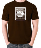 Total Recall - Federal Colonies Badge - Mens T Shirt - chocolate