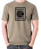 Total Recall - Federal Colonies Badge - Mens T Shirt - khaki