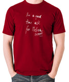 Total Recall - For a Good Time Ask for Melina, Note - Men's T Shirt - brick red