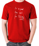 Total Recall - For a Good Time Ask for Melina, Note - Men's T Shirt - red